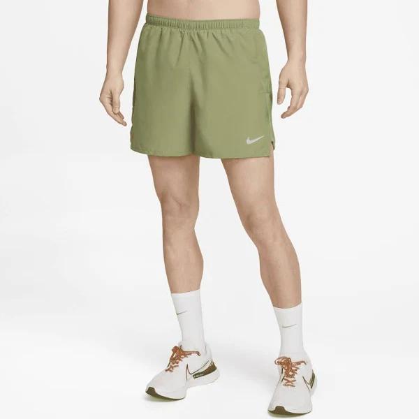 Nike Mens Challenger Dri-FIT Brief-Lined Running Shorts Green XL