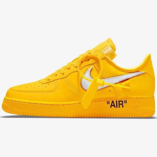 Nike off-white x Air Force 1 Low 'Lemonade' Sneakers | Gold | Men's Size 7