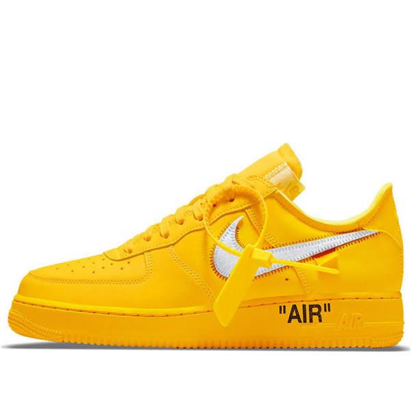 Nike off-white x Air Force 1 Low 'Lemonade' Sneakers | Gold | Men's Size 9.5