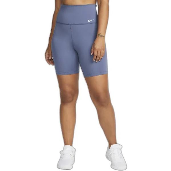 Nike One Womens High-Rise 7 Inch Bike Shorts Blue XL @ Rebel Active