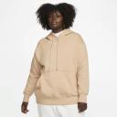 Nike Plus Mini Swoosh Oversized Pullover Hoodie in Hemp Brown