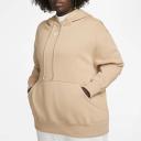 Nike Plus Mini Swoosh Oversized Pullover Hoodie in Hemp Brown