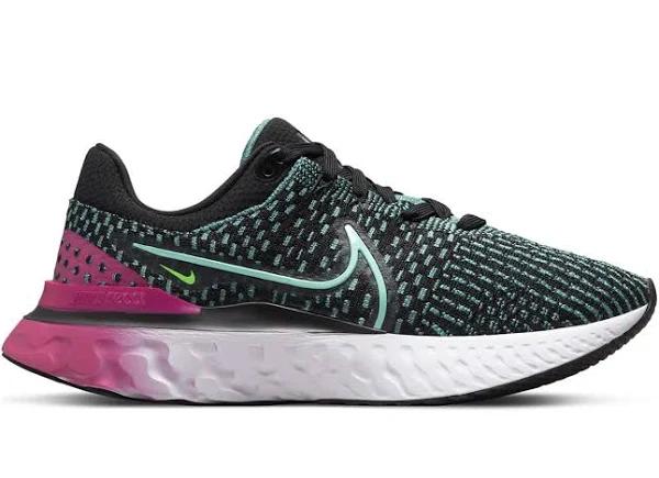 Nike React Infinity Run Flyknit 3 Black Pink Turquoise (Women's)