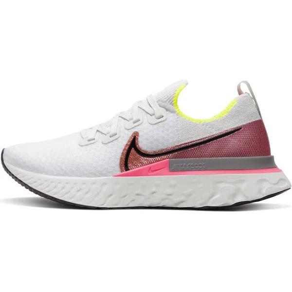 Nike React Infinity Run Flyknit Platinum Tint/Black-Pink Blast US 6
