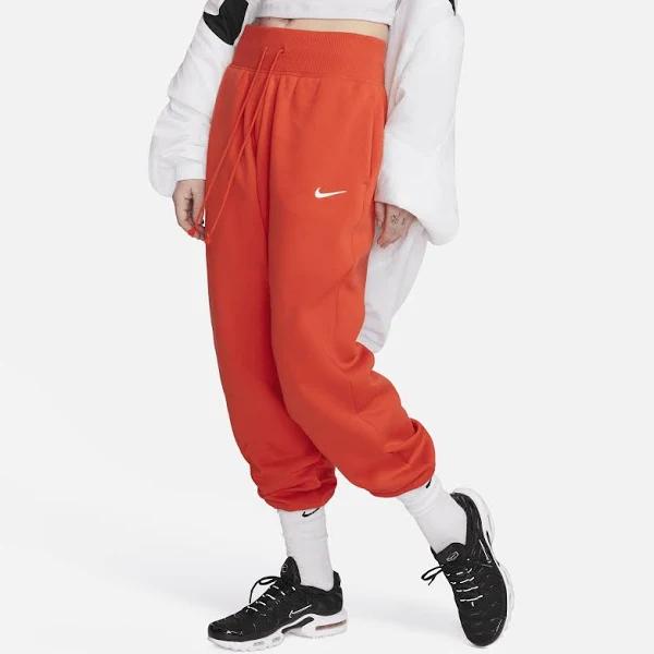 Nike Sportswear Phoenix Fleece Women's High-Waisted Oversized Tracksuit Bottoms - Red