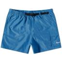 Nike Swim 5 Volley Belted Packable Swimming Shorts Blue M Man