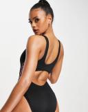 Nike Swimming Animal Tape Cut Out Swimsuit in Black