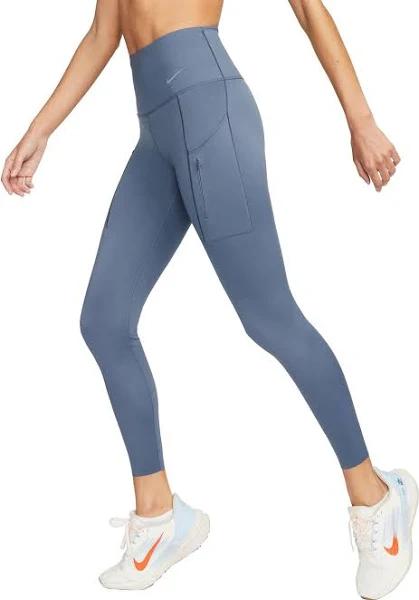 Nike - Women's Blue Tights - Firm Support High Waisted 7-8 Leggings - Size L at The Iconic