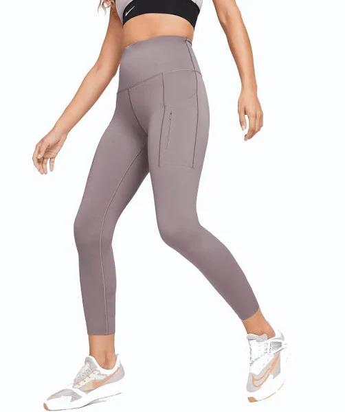 Nike Women's Go Dri-Fit High-Rise 7/8 Leggings - Purple Smoke - XL Each