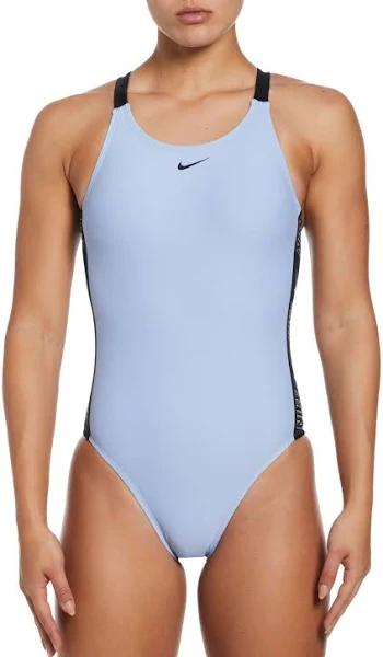 Nike Women's Logo Tape Fastback One Piece Swimsuit - Cobalt Bliss XlXl - Swimoutlet.com