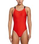 Nike Women's Logo Tape Fastback One Piece Swimsuit - Picante Red XS - Swimoutlet.com