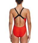 Nike Women's Logo Tape Fastback One Piece Swimsuit - Picante Red XS - Swimoutlet.com