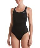 Nike Women's One Piece Swimsuit Jet Black Solid Powerback One-piece S