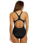 Nike Women's One Piece Swimsuit Jet Black Solid Powerback One-piece S