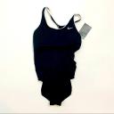 Nike Women's One Piece Swimsuit Jet Black Solid Powerback One-piece S