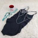 Nike Women's One Piece Swimsuit Jet Black Solid Powerback One-piece S