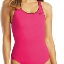 Nike Women's One Piece Swimsuit Pink Prime Solid Powerback One-piece XS