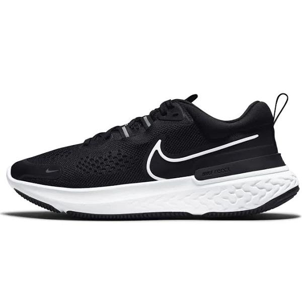Nike Women's React Miler 2 Running Shoes (Black/White/Smoke Grey) 11 US