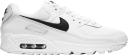 Nike Womens Air Max 90 Running Shoes - White/White/Black - 7.5