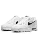 Nike Womens Air Max 90 Running Shoes - White/White/Black - 7.5