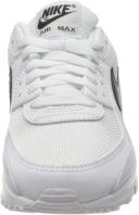 Nike Womens Air Max 90 Running Shoes - White/White/Black - 7.5