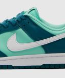 Nike Womens Dunk Low Sneaker (Geode Teal/White-Emerald Rise - 8)