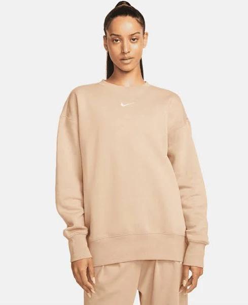 Nike Womens Sportswear Phoenix Fleece Oversized Sweatshirt Taupe M
