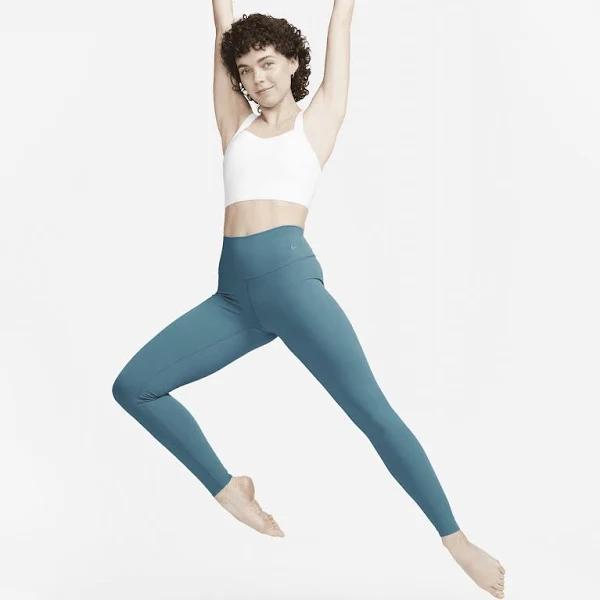 Nike Zenvy Women's Gentle-Support High-Waisted 7/8 Leggings - Blue - 50% Recycled Polyester