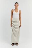 Nile Rouched Maxi Skirt in Bone Size 16 by DISSH