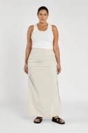 Nile Rouched Maxi Skirt in Bone Size 16 by DISSH