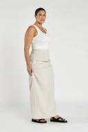 Nile Rouched Maxi Skirt in Bone Size 16 by DISSH