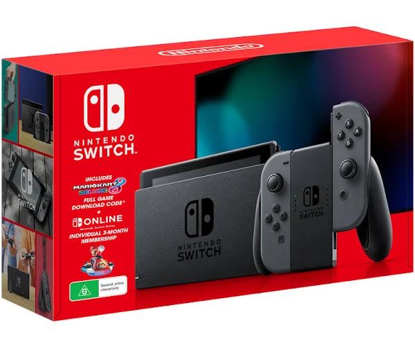 Nintendo Switch Grey Joy-con Console with Mario Kart 8 Deluxe Bundle