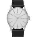 Nixon Sentry Leather Watch - Polished Gold/Navy Sunray