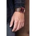Nixon Sentry Leather Watch - Polished Gold/Navy Sunray