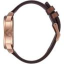 Nixon Sentry Leather Watch - Polished Gold/Navy Sunray
