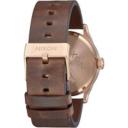 Nixon Sentry Leather Watch - Polished Gold/Navy Sunray