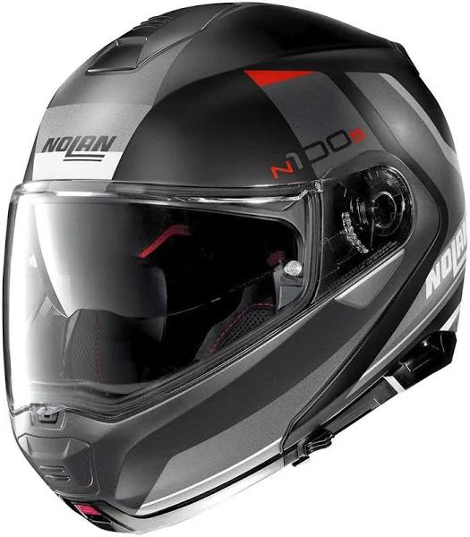 Nolan N100-5 Hilltop N-COM Flip Front Helmet (Flat Black/Grey)