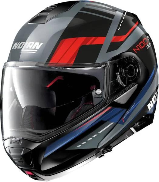 Nolan N100-5 Plus Illuvium N-COM Helmet, black-grey-red, Size XL