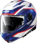 Nolan N100-5 Plus Overland N-COM Helmet, white-red-blue, Size 2XL