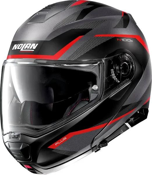 Nolan N100-5 Plus Overland Red Grey Helmet XXS - Modular Helmets