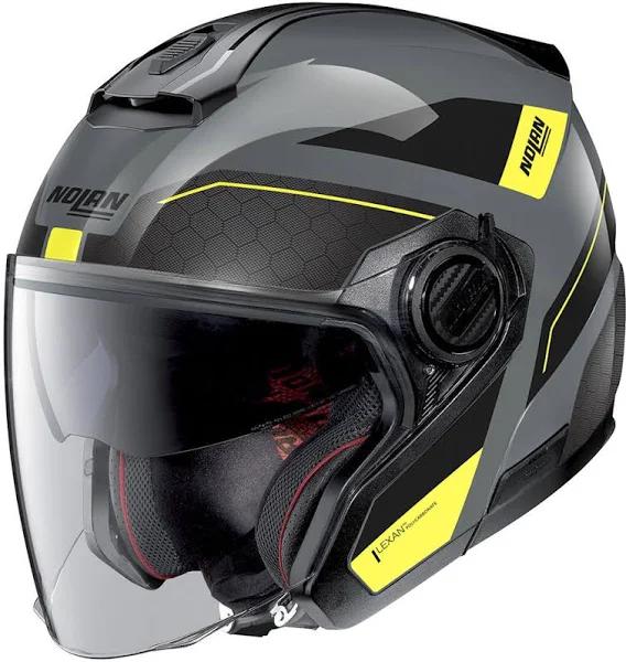 Nolan N40-5 Pivot N-COM Jet Helmet, grey-yellow, Size XL