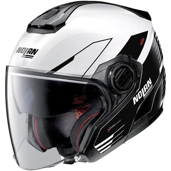 Nolan N40-5 Zefiro N-Com, Jet Helmet , Color: White/Black , Size: S