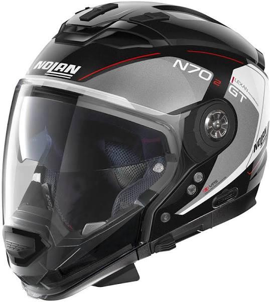 Nolan N70-2 GT Lakota N-com Helmet, black-grey-red, Size 2XL