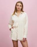 Nude Lucy - Cruz Poplin Shirt in Cloud White