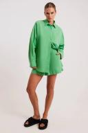 Nude Lucy Cruz Poplin Shirt - Palm XS