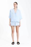 Nude Lucy - Linen Lounge Shorts in Sky Blue