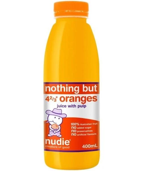Nudie Nothing But Oranges with Pulp 400ml (6 pack) - Vegan