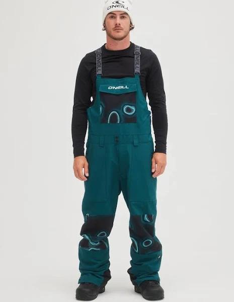 O'Neill Men's Ski Bib Deep Teal Color Block Shred Bib Snow Pants XL