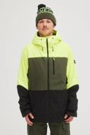 O'Neill Men's Ski Jacket Pyranine Yellow Color Block Carbon Ski Jacket M
