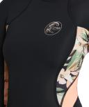 O'Neill Women's Bahia 2mm Long Arm Mid Spring Suit - Black Wild Papaya Size 12